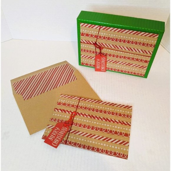 1 Box BROTHER & SISTER Country Christmas Cards 12 Cards & Envelopes Brown Red - Picture 1 of 8